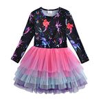 DXTON Little Girl Children Kid Winter Long Sleeve Cotton Tutu Party Dresses LH4593-4T