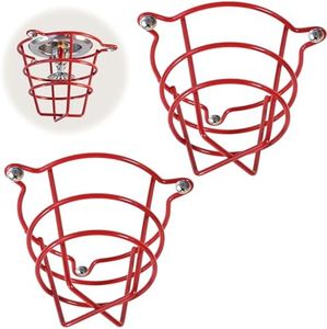 Happy Tree (2 Pack) Red Fire Sprinkler Head Guard Cage Protector Cover for Both 1/2" & 3/4" and for Protecting Flush Mount & Side Wall & Pendent Head Fire Sprinkler Covers for Ceiling