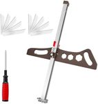 SakerPlus Foldable Drywall Cutting Tool,Cuts 1/4"&3/8"&1/2" Boards,Portable Gypsum Board Cutter Laser-Etched Dual Scale for Home Renovation,Drywall Projects with 10pcs Blades (Dual Positioning Brown)