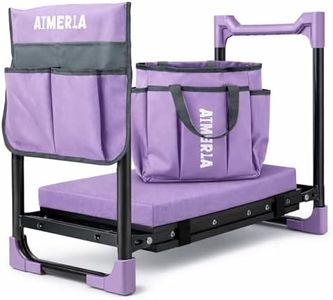 Aimerla K7 Foldable Garden Kneeler Seat, Upgraded Anti-Slip Base, 350LBS Capacity, 10.2" Wide EVA Pad & Detachable Cloud Cushion, 2-in-1 Kneeler Bench for Seniors, Gardening Gifts for Parents