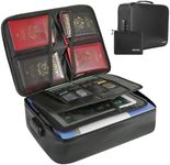 File Organizer Bags with Lock 2 Set,TOPGOOSE Fireproof Document Bag & Money Bag with Waterproof Zipper, Multi-Layer Portable Filing Storage for Important File Passport Certificates Legal Documents