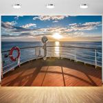 10x6.5ft Ocean Backdrop Cruise Ship Deck Party Photography Background Birthday Nautical Theme Summer Sunset Scenery Birthday Decoration Supplies Photo Booth Props