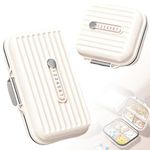 Ptyism 2 Pcs Pill Organiser Travel Case（Large and Small-White）Travel Pill Box丨Portable Medicine Box，Travel Pill Organizer Small for Travelling，Storage of Vitamins and Daily use etc