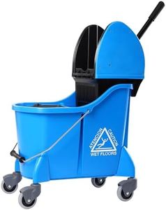 HYCDFCS Mop Bucket with Wringer,Mop Bucket Separate Dirty Water for Floor Cleaning,Commercial Mop Buckets on Wheels,Blue