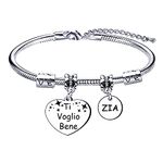 Gifts of Aunt Bracelet Family Jewellery Bracelet Women Gifts for Women ''I Love You Aunt'' Stainless Steel Engraved Pendant for Birthday Christmas