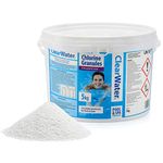 Clearwater CH0040 Chlorine Granules for Hot Tub Spa and Swimming Pool Water Treatment for Rapid Disinfecting and Cleaning, Pail, 5 kg, White