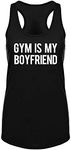 Fannoo Workout Tank Tops for Women-Gym is My Boyfriend Womens Funny Saying Fitness Exercise Racerback Sleeveless Shirts Black