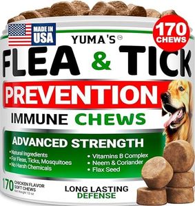 Flea and Tick Prevention for Dogs Chewables - 170 Treats - Natural Dog Flea and Tick Treatment Chewable - Flea and Tick Chews for Dogs - Soft Oral Flea Pills for Dogs - All Breeds & Ages - Made in USA