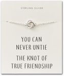 Philip Jones Sterling Silver Friendship Quote Knot Bracelet, Sterling Silver