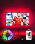 Hamlite TV Backlight 65 Inch Bias Lighting 65 inch TV Lights Behind 65 Inch USB Light Strip with Remote TV Mood Lighting Ambient Lighting, RF Remote with 16 Colors, 20 Dynamic Modes, 15ft Length