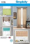 Simplicity Homeware Sewing Pattern 1176 Curtains, Blinds & Window Treatments