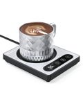 Maestri House Coffee Mug Warmer with 4 Temp Settings & 1-12 Hour Timer for Desk, Electric Portable Beverage Warmer for Home and Office for Coffee Lovers (Gray)