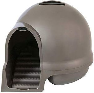 Petmate Booda Dome Clean Step Cat Litter Box 3 Colors, Brushed Nickel