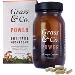 Grass & Co | POWER Shiitake Mushroom Capsules | Enhances Energy Levels & Well-being | 60 Capsules | 60 Servings | Shiitake Extract, Holy Basil, Iron, Vitamins B9 & B12