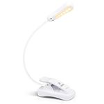 LuminoLite Rechargeable Eye Protection 6 LED Book Reading Light, Portable Clip on Reading Light. Slim & ONLY 2.15 oz Weight. Lasts up to 60 HOURS . USB Cable Included