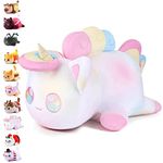 meemeows Plushie cat，Plush Food Styling Meow, Donut/Werewolf/Reindeer/cat Plush, Meow Toy Doll, Cartoon Animation Stuffed Plush Toy, Suitable for Children and Fans (Color : Unicorn cat)