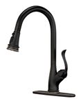 APPASO Pull Down Kitchen Faucet with Sprayer Oil Rubbed Bronze, Single Handle One Hole High Arc Pull Out Spray Head Kitchen Sink Faucet with Deck Plate