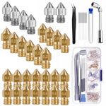 30pcs Nozzles 0.4mm 0.2mm 0.6mm,3D Printer Brass Stainless Steel Hotend Nozzles for Creality Ender 3 V2/Ender 3/Ender 3 Pro/Ender 3 Max/Ender 5 Pro/Ender 3 S1/Ender 3 Neo/CR 10 Series ...