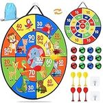 26 Inches Double-sided Foldable Kids Dart Board Set, Maomaoyu Velcro Dart Board for Party Garden Games for Kids with 12 Velcro Balls, Outdoor Toys & Gifts for 5 6 7 8 9 10 11 12 Year Old Boys, Animal