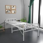 Honey Touch® Folding Bed | 2 Year Warranty | Metal Single Size for Sleeping Guest Bed Easily Storable (Glossy,White)