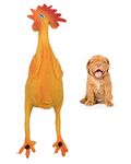 Small Rubber Chicken Dog Toys Natural Rubber (Latex) Lead-Free Chemical-Free Complies to Same Safety Standards as Children’s Toys. Soft Unstuffed Squeaky