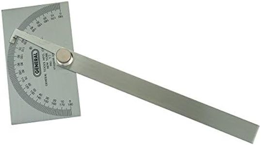 General Tools Angle Protractor #17 Stainless Steel Square Head - Measuring Tool for Carpenters & Woodworking Hobbyists