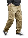 Lymio Reguler Fit Cotton Cargo Pants for Men (Cargo-48-Khakhi-M)
