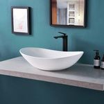 bathivy 20.5'' x 12.6'' Oval Bathroom Vessel Sink with Pop Up Drain, Modern Above Counter Bathroom Sink Bowl, White Ceramic Porcelain Vessel Sink, Boat Shape Vanity Sink Basin Vessel Sink for Bathroom