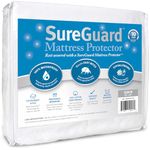Queen Size SureGuard Mattress Protector - 100% Waterproof, Hypoallergenic - Premium Fitted Cotton Terry Cover - 10 Year Warranty