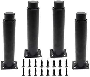 TTZEZE 4 Pack Adjustable Furniture Legs, Stainless Steel Support Feet Heavy Duty Replacement Legs for Sofa TV Cabinet Couch Coffee Table Desk Sideboards Cupboard Dresser Bed (Black)