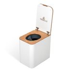 TROBOLO SilvaBlœm Composting Toilet, Shapely Wooden Urine-Diverting Dry Toilet