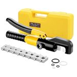 TEENO Hydraulic Crimping Tool with 9 Hex Dies 12mm Stroke 10T,4-70mm² Crimping Tool Set for Electric Battery Cable Wire Lug Terminals