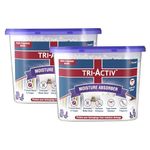 Tri-Activ Moisture Absorber | Absorbs upto 600ml Each|Pack of 2 | Dehumidifier for Room Moisture | Air Freshener & Humidity Absorber for Wardrobe, Toilet & Car | Prevents Mould, Fungus, Odour|Lavender