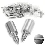 SWTYExt 60pcs Shelf Support Pegs Ø7.5mm Shelf Pins with Non-Slip Sleeve Self-Tapping Screws One-Piece Shelf Pegs Metal Shelf Support for Kitchen Cupboards Cabinet Wardrobe Furniture