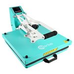 ColorSub Heat Press Machine for T-Shirt 15x15, Digital Industrial Quality Heat Press Machine Clamshell Transfer Sublimation Print Press Machine Teal