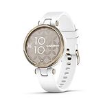 Garmin Lily, Small Smartwatch with Touchscreen and Patterned Lens, Light Gold and White
