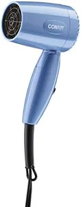 Conair Travel Hair Dryer with Dual Voltage, 1600W Compact Hair Dryer with Folding Handle, Travel Blow Dryer