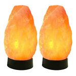 Himalayan Glow Multi-Color Crystal Rock Night Light with Plastic Base & Dimmer Switch, Classic Table Lamp for Home Decor, 5-7 lbs/Each, 2 Count