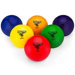 GSM Brands Dodgeballs - Foam, Soft Skin, Low Bounce, 6" - Set of 6 Dodge Balls for Kids and Adults