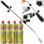 BARGAINS-GALORE Burner Killer Butane Gas BLOWTORCH Garden Outdoor Moss Fungus (Weed Wand + 8 CANISTERS)