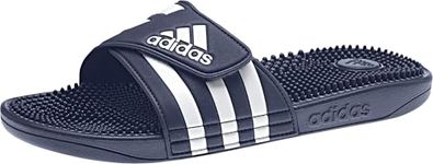 adidas Unisex-Adult Adissage, Dark Blue/White/Dark Blue, 6 Women/5 Men