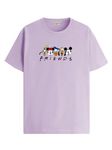 ADRO T Shirts for Boys & Girls | Friends Printed T-Shirt | Ages 3-14 | 100% Cotton Round Neck Tshirt for Boys |KRN-L2-FRIEND-PU-11-12Y Purple