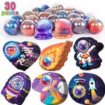 DAZONGE 30 Set Valentine Day Cards for Kids with Galaxy Slime Balls, Space-themed Valentine Day Gifts for Kids, Valentine’s Greeting Cards for Valentine Party Favors, Classroom Activities