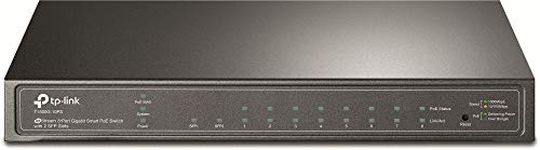 TP-Link Jetstream 8 Port Gigabit Poe Switch | Smart Managed | Poe Port + 2 SFP, 61W | 802.3AF Compliant | Up to 512 Vlan | 8K Mac Table | L2/L3/L4 Qos | Link Aggregation | T1500G-10PS(TL-SG2210P)