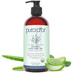 PURA D'OR Organic Aloe Vera Gel (16oz) 100% Pure USDA Certified Organic - Deeply Hydrating, For Clearer, Softer & Moisturized Skin - Helps with Sunburn, Bug Bites, Rashes, Small Cuts, Eczema Relief