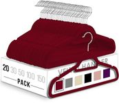 Utopia Home 20 Velvet Suit Hangers - Heavy Duty Velvet Clothes Hangers - Premium Non-Slip Hangers for Clothes - 360 Degree Swivel Hook Coat Hangers Adult - Sturdy to hold Jacket or Trouser (Burgundy)