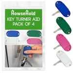 Key Turner for Arthritis Pack of 4 Easier to Grip and Turn Keys Aid for Arthritis MS Parkinsons and for Weak or Elderly Hands (4 Colours)