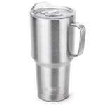 koodee Tumbler with Handle, 30 oz Stainless Steel Double Wall Insulated Tumblers with Lid and Straw Coffee Tumbler for Men and Women (Silver)