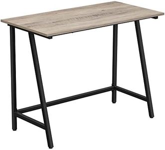 VASAGLE Escritorio de Estilo Industrial, Mesa de Ordenador con Marco de Acero y Tablero Rústico, para Estudio, Montaje Sencillo, 50 x 100 x 75 cm, Greige y Negro LWD040B02