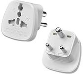 Gadgets Hut UK - 2 x UK to India Travel Adapter, 3 Pin Prong Plugs for Visitor from UK, Europe, USA, Australia to India (Pack of 2)